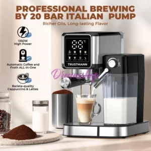 Machine à Café et lait inox 6 en 1 Multi Capsules 1350W 20 Bar TRUSTMANN TM-CM-003