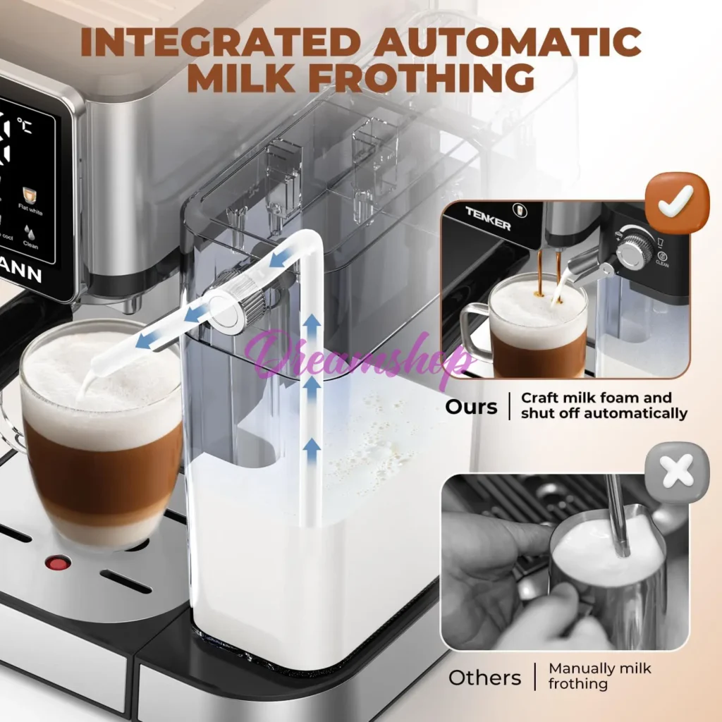 Machine à Café et lait inox 6 en 1 Multi Capsules 1350W 20 Bar TRUSTMANN TM-CM-003