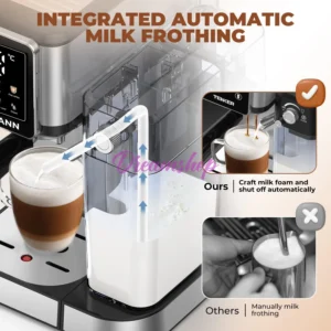 Machine à Café et lait inox 6 en 1 Multi Capsules 1350W 20 Bar TRUSTMANN TM-CM-003