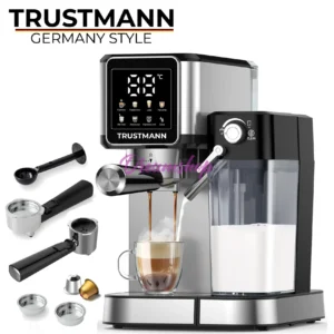 Machine à Café et lait inox 6 en 1 Multi Capsules 1350W 20 Bar TRUSTMANN TM-CM-003