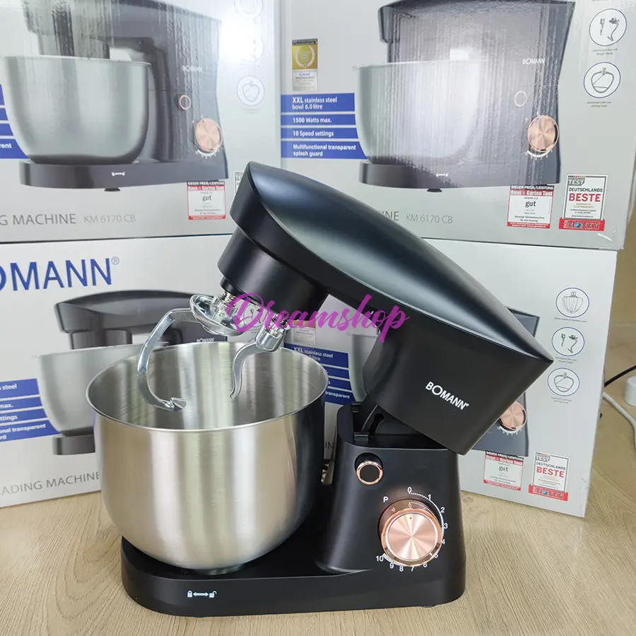 Bomann Germany Robot Pétrin Multifonction 6L Double Crochet 1500W