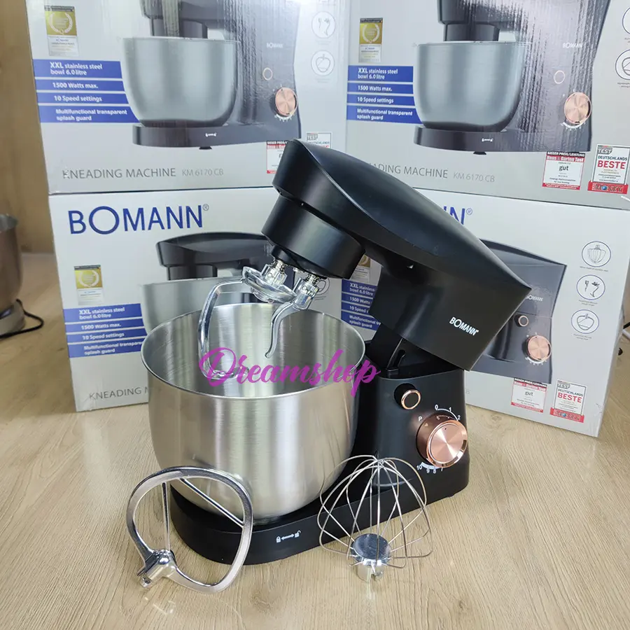 Bomann Germany Robot Pétrin Multifonction 6L Double Crochet 1500W
