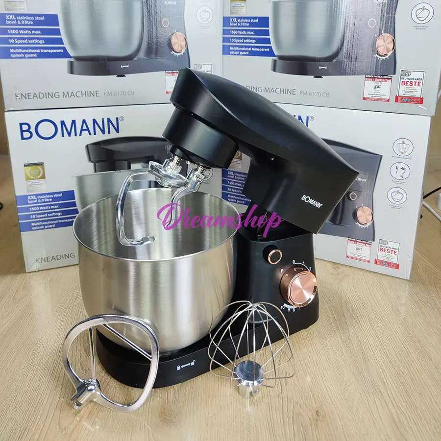 Bomann Germany Robot Pétrin Multifonction 6L Double Crochet 1500W