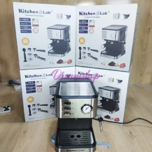 Cafetière inox a Bras 4 en 1 – 20 Bars 1050W 1.5L Café Poudre et MultiCaps KitchenLab KT-CM-001