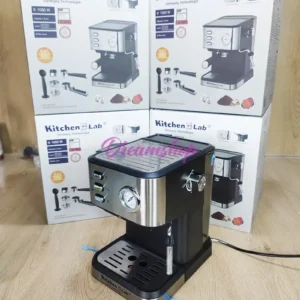 Cafetière inox a Bras 4 en 1 – 20 Bars 1050W 1.5L Café Poudre et MultiCaps KitchenLab KT-CM-001