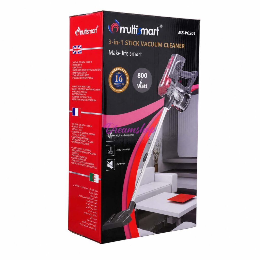 MultiSmart Aspirateur Balai & À Main Sans Sac 3en1 Multi-Cyclonique 800W